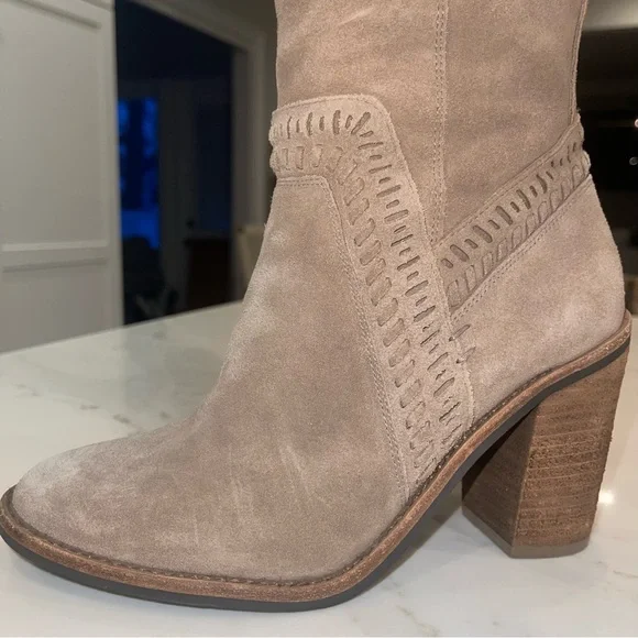 Vince Camuto “Madolee” Taupe Suede Over-the-Knee Block Heel Boots - Picture 4 of 16